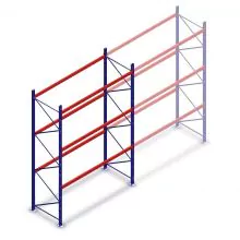Gebruikte Polypal palletstelling 4900x2700x1100mm (hxbxd) 3 niveaus beginsectie