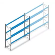 Gebruikte Schaefer palletstelling 5000x3800x1050 mm (hxbxd) 3 niveaus beginsectie