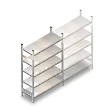 Gebruikte legbordstelling Schafer R3000 2300x1280x800 mm (hxbxd) 5 niveaus beginsectie