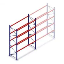 Gebruikte SLP palletstelling 4650x2700x1000 mm (hxbxd) 4 niveaus beginsectie