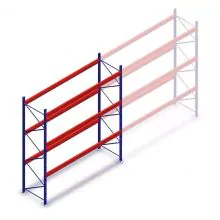 Gebruikte Stow palletstelling 5000x2700x900mm (hxbxd) 3 niveaus beginsectie