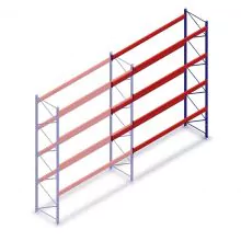 Gebruikte SLP palletstelling 5250x3600x1000 mm (hxbxd) 4 niveaus aanbouwsectie