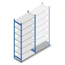 Gebruikte Dexion Impex legbordstelling 2435x1000x460 mm (hxbxd) 7 niveaus beginsectie