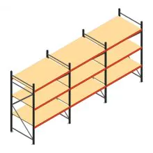 Voordeelrij grootvakstelling AR 2250x5038x1000 mm (hxbxd) 3 niveaus antraciet met voorgemonteerde frames