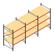 Voordeelrij grootvakstelling AR 2000x5038x1200 mm (hxbxd) 3 niveaus antraciet met voorgemonteerde frames