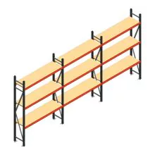 Voordeelrij grootvakstelling AR 2000x5038x400 mm (hxbxd) 3 niveaus antraciet met voorgemonteerde frames