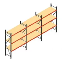 Voordeelrij grootvakstelling AR 2000x5038x600 mm (hxbxd) 3 niveaus antraciet met voorgemonteerde frames