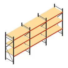 Voordeelrij grootvakstelling AR 2000x5038x800 mm (hxbxd) 3 niveaus antraciet met voorgemonteerde frames