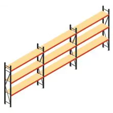 Voordeelrij grootvakstelling AR 2000x6238x400 mm (hxbxd) 3 niveaus antraciet met voorgemonteerde frames