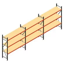 Voordeelrij grootvakstelling AR 2000x6238x600 mm (hxbxd) 3 niveaus antraciet met voorgemonteerde frames