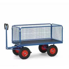 Handtrekwagen met draadgaas wanden 1200x800x1130 mm (lxbxh) 750 kg