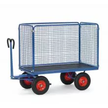 Handtrekwagen met draadgaas wanden 1200x800x1420 mm (lxbxh) 750 kg