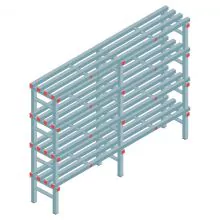 Kunststof stelling REA Euro 1450x2000x400 mm (hxbxd) 4 niveaus