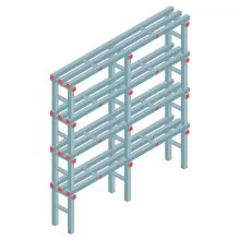 Kunststof stelling REA Euro 1600x1500x300 mm (hxbxd) 4 niveaus