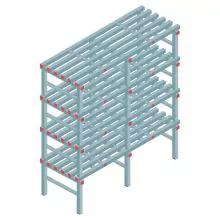 Kunststof stelling REA Euro 1600x1500x600 mm (hxbxd) 4 niveaus