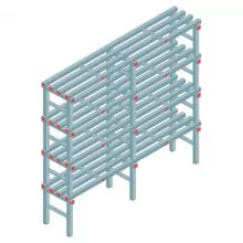 Kunststof stelling REA Euro 1600x1800x400 mm (hxbxd) 4 niveaus