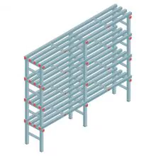 Kunststof stelling REA Euro 1600x2000x400 mm (hxbxd) 4 niveaus