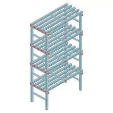 Kunststof stelling REA Euro 1900x1000x500 mm (hxbxd) 4 niveaus