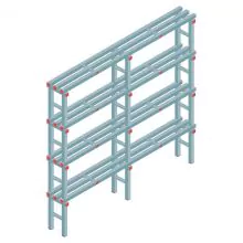 Kunststof stelling REA Euro 1900x2000x300 mm (hxbxd) 4 niveaus