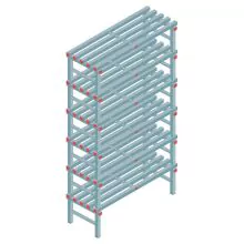 Kunststof stelling REA Euro 2250x1200x500 mm (hxbxd) 6 niveaus