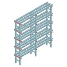 Kunststof stelling REA Euro 2250x1500x300 mm (hxbxd) 5 niveaus