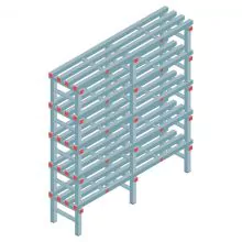 Kunststof stelling REA Euro 2250x1500x400 mm (hxbxd) 5 niveaus