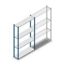 Legbordstelling Medium Duty 2000x1150x300mm (hxbxd) 4 niveaus blauw beginsectie