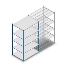 Legbordstelling Medium Duty 2000x1150x800mm (hxbxd) 5 niveaus blauw beginsectie