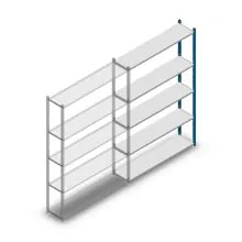 Legbordstelling Medium Duty 2000x1300x300mm (hxbxd) 5 niveaus blauw aanbouwsectie