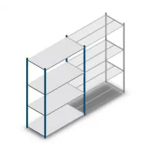 Legbordstelling Medium Duty 2000x1300x600mm (hxbxd) 4 niveaus blauw beginsectie