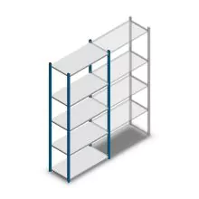 Legbordstelling Medium Duty 2000x850x400mm (hxbxd) 5 niveaus blauw beginsectie