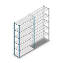 Legbordstelling Medium Duty 2200x1150x400mm (hxbxd) 6 niveaus blauw beginsectie
