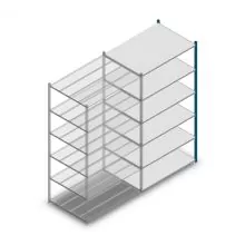 Legbordstelling Medium Duty 2200x1150x800mm (hxbxd) 6 niveaus blauw aanbouwsectie
