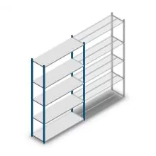 Legbordstelling Medium Duty 2200x1300x400mm (hxbxd) 5 niveaus blauw beginsectie