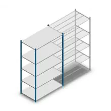Legbordstelling Medium Duty 2200x1300x700mm (hxbxd) 5 niveaus blauw beginsectie