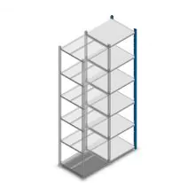 Legbordstelling Medium Duty 2000x550x500mm (hxbxd) 6 niveaus blauw aanbouwsectie