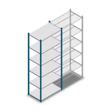 Legbordstelling Medium Duty 2000x850x500mm (hxbxd) 6 niveaus blauw beginsectie