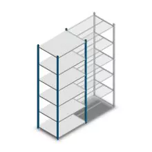 Legbordstelling Medium Duty 2000x850x600mm (hxbxd) 6 niveaus blauw beginsectie