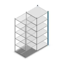 Legbordstelling Medium Duty 2200x850x800mm (hxbxd) 6 niveaus blauw aanbouwsectie