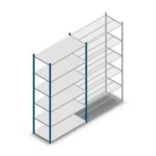 Legbordstelling Medium Duty 2500x1300x600mm (hxbxd) 6 niveaus blauw beginsectie
