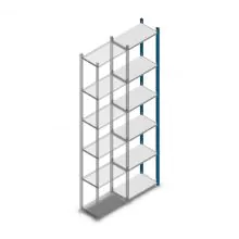 Legbordstelling Medium Duty 2500x550x300mm (hxbxd) 6 niveaus blauw aanbouwsectie
