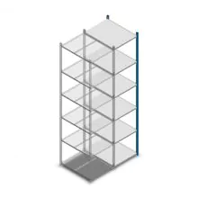 Legbordstelling Medium Duty 2500x550x700mm (hxbxd) 6 niveaus blauw aanbouwsectie