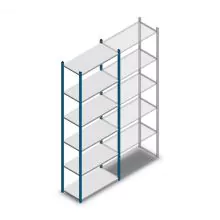 Legbordstelling Medium Duty 2500x850x400mm (hxbxd) 6 niveaus blauw beginsectie