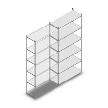 Legbordstelling Light Duty 2000x1000x400mm (hxbxd) 6 niveaus aanbouwsectie
