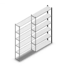 Legbordstelling Medium Duty 2200x1150x300mm (hxbxd) 6 niveaus antraciet aanbouwsectie