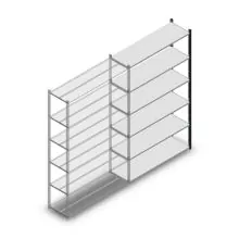 Legbordstelling Medium Duty 2200x1300x400mm (hxbxd) 6 niveaus antraciet aanbouwsectie