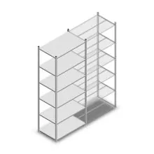 Legbordstelling Medium Duty 3000x1000x600mm (hxbxd) 6 niveaus verzinkt beginsectie