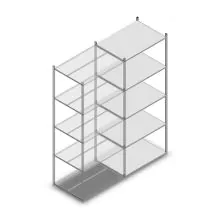 Legbordstelling Medium Duty 2500x1000x700mm (hxbxd) 5 niveaus verzinkt aanbouwsectie