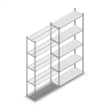 Legbordstelling Medium Duty 2500x1150x400mm (hxbxd) 5 niveaus verzinkt aanbouwsectie