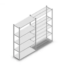 Legbordstelling Medium Duty 2000x1150x400 mm (hxbxd) 5 niveaus verzinkt beginsectie